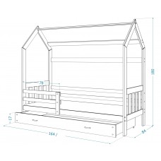 Divstāvu gulta DOMEK 1608 2 pelēks